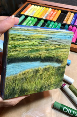 mini encaustic seascape